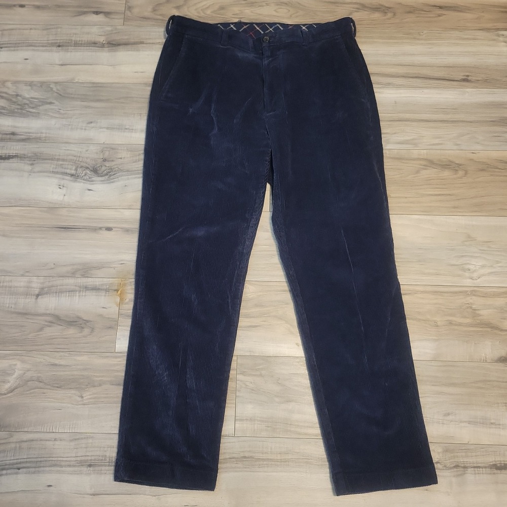Brooks Brothers Corduroy Chino Pants 36x30 Blue Navy Trouser